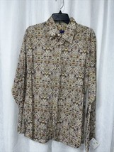 Georg Roth Men&#39;s Shirt Tan &amp; Brown Floral Print Size Large 41/42 - £38.68 GBP