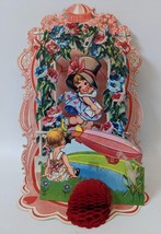 Victorian Antique Vintage Germany Diecut Fold-out Honeycomb VALENTINES DAY Card. - £99.90 GBP