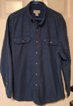 Carhartt Shirt Mens XL Long Sleeve Button Front Front Pockets Regular Fit Blue - $20.85