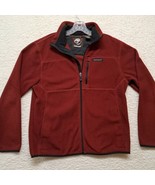 Timberland Fleece Zip Up Jacket Burgandy Marroon Full Zipper Size Small - £17.46 GBP