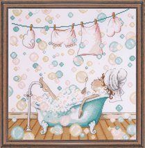 Design Works Crafts Inc. Blowing Bubbles, x 12&#39; Counted Cross Stitch Kit... - £19.40 GBP