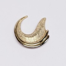 M JENT - Wave Swirl Design Gold Tone VINTAGE Brooch Pin- Classy Costume Jewelry - £9.22 GBP