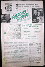 George Sanders,Tom Conway (The Falcons Brother)Orig, 1942 Movie Pressbook - £98.55 GBP