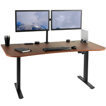VIVO Electric 63 x 32 Stand Up Desk, Dark Walnut Table Top, Black Frame - £432.49 GBP