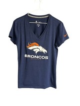 Denver Broncos Shirt Womens Medium Nike Dri Fit V Neck Short Sleeve NFL - £15.02 GBP