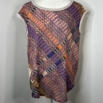 Anthropologie Womens T-Shirt Size Small Sleeveless Top Abstract Pink Str... - $14.93
