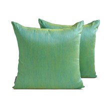 Aqua Yellow Luxury - Aqua Art Silk Throw Pillow Cover - $18.70+