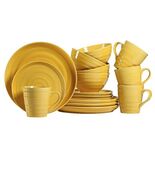 16-Piece Farmhouse Stoneware Dinnerware Set, Yellow, Service for 4 - €50,21 EUR 16-Piece Farmhouse Stoneware Dinnerware Set, Yellow, Service for 4 - €50,21 EUR