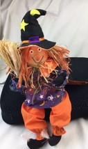 PAC Fiber-Optic Sitting Witch Display 16&quot; Tall Cute Dangling Legs - £32.14 GBP