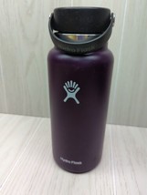 Hydro Flask Wide Mouth Stainless Eggplant Purple 32 Oz Bottom Dents As-Is - £13.22 GBP