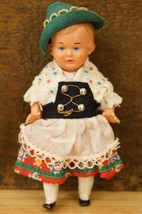 Vintage Estate Toy Celluloid Doll Jointed Ethnic Austria Costume 5&quot; Tall - £16.54 GBP