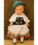 Vintage Estate Toy Celluloid Doll Jointed Ethnic Austria Costume 5&quot; Tall - £16.45 GBP
