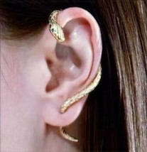 Snake Curl Gold - Ear Cuff (read description for 2 COLORs both ears) - £9.98 GBP