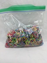 Lot Of (300+) Multi Colored Craft Hair Rubber Bands 1/2&quot; - £15.48 GBP