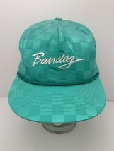 Vintage Bandog Hat Nylon Teal Check Rope Snapback Music Groupie Cap Made... - £27.11 GBP