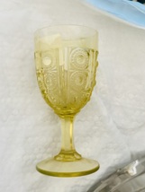 ANTIQUE E.A.P.G. VASELINE “PANELLED JEWEL” WINE GLASS - £37.75 GBP