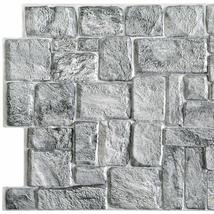 Dundee Deco PG7002 Grey Faux Old Stone, 3.2 ft x 1.6 ft, PVC 3D Wall Panel, Inte - £7.65 GBP+