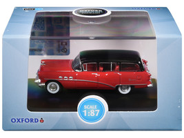 1954 Buick Century Estate Wagon Matador Red and Carlsbad Black with Red Interior - $27.89