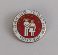 Vintage 1987-88 Working Together Grand Of N.J. M.O.C.A. Lapel Hat Pin - £4.97 GBP