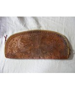 Vintage Hand Tooled Leather Laced Purse Red Leather Inside Lining - €45,59 EUR