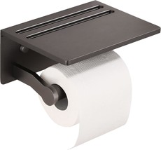 Toilet Paper Holder With Phone Shelf – Tissue Roll Holder Bathroom, Matt... - £25.57 GBP