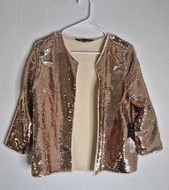 NEW LuLaRoe Elegant Stella Gold Silver Fish Scale Cardigan Women&#39;s Size M - $291.31 MXN