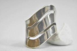 Knuckle ring long armor band sterling silver women Size 6.25 - £35.60 GBP