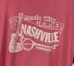 Vintage Nashville T Shirt Music City Single Stitch Screen Stars XL USA 80s 90s - £23.59 GBP