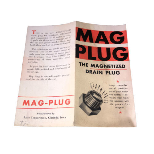 Primary image for Mag Plug “The Magnetized Drain Plug” Lisle Corp. Small Vintage Advertisement