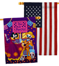 Happy Di de Muertos - Impressions Decorative USA Embroidery House Flags Pack HP1 - £48.08 GBP