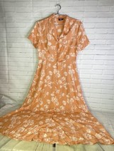 New York &amp; Company Floral Button Up Short Sleeve Maxi Shirt Dress Womens... - $38.12