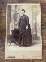 Vintage Cabinet Card. Woman near chair by Jackson in Hannibal, Missouri - £20.86 GBP