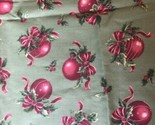 VIP Cranston Village  Fabric Green Plaid red Holiday Ornament Print  56 ... - £19.33 GBP