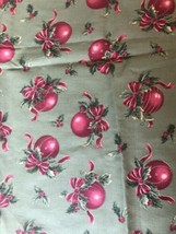 VIP Cranston Village  Fabric Green Plaid red Holiday Ornament Print  56 X  22 - £19.43 GBP
