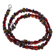 Garnet Natural Gemstone Beads Jewelry Necklace 17&quot; 72 Ct. KB-524 - £8.66 GBP