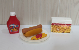 Fisher Price pretend play fun with food hot dog French fries carton ketchup lot - $14.84