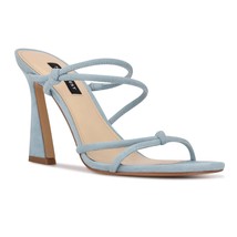 Nine West Women Strappy Flared Heel Slide Sandals Kims2 Size US 10M Light Blue - £29.75 GBP