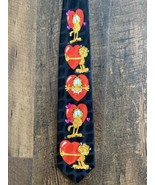 Keith Daniels Neck Tie GARFIELD Love Valentines Hearts Novelty Black Exc... - $17.77