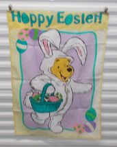 29" X 40" GARDEN FLAG Disney Winnie the Pooh Happy EASTER Bunny Rabbit Y... - $14.80