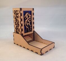 Dragon v6 Dice Tower &amp; Tray Dark Blue Acrylic Window COMPACT DESIGN Lase... - $29.69