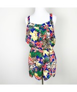 Sugarmint Size Medium Sleeveless Floral Hawaiian Print Shorts Romper - $147.32 MXN