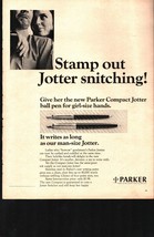 1966 Parker Compact Jotter Pen Ad - Stamp Out Snitching nostalgia b1 - £16.91 GBP