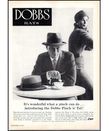 1950s Dobbs Hats PRINT AD &quot;The Dobbs Pinch n Tel&quot; BX2 - £5.45 GBP