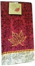 Thanksgiving Dish Towel Plush Embroidered 100% Cotton Leaf Fall Autumn - £13.22 GBP