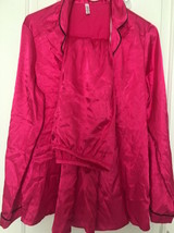 2 Pc George Women&#39;s Pink Satin Pajama Lounge Set Outfit Top Pants Size M... - $29.68