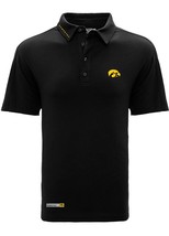 NCAA Iowa Hawkeyes Reign Wordmark Short Sleeve Polo Mens Size Small Shirt Black - £14.87 GBP