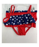Ocean Pacific Toddler girls Size 24 Months Red White Blue Stars Swim Bat... - £7.77 GBP