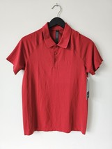 NWT LULULEMON SPED/SPED Red Metal Vent Tech Polo Shirt Top Men&#39;s Small - £73.38 GBP