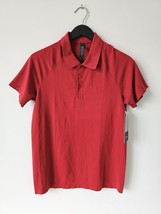 NWT LULULEMON SPED/SPED Red Metal Vent Tech Polo Shirt Top Men&#39;s Small - £72.30 GBP