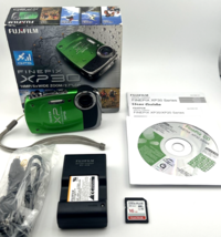 Fujifilm FinePix XP30 14MP Digital Camera Green Waterproof GPS Tested IO... - $82.90